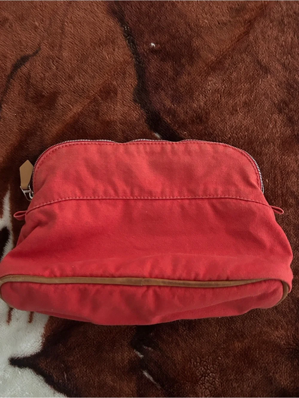 Hermes Mini Toile Bolide Travel Canvas Travel Case